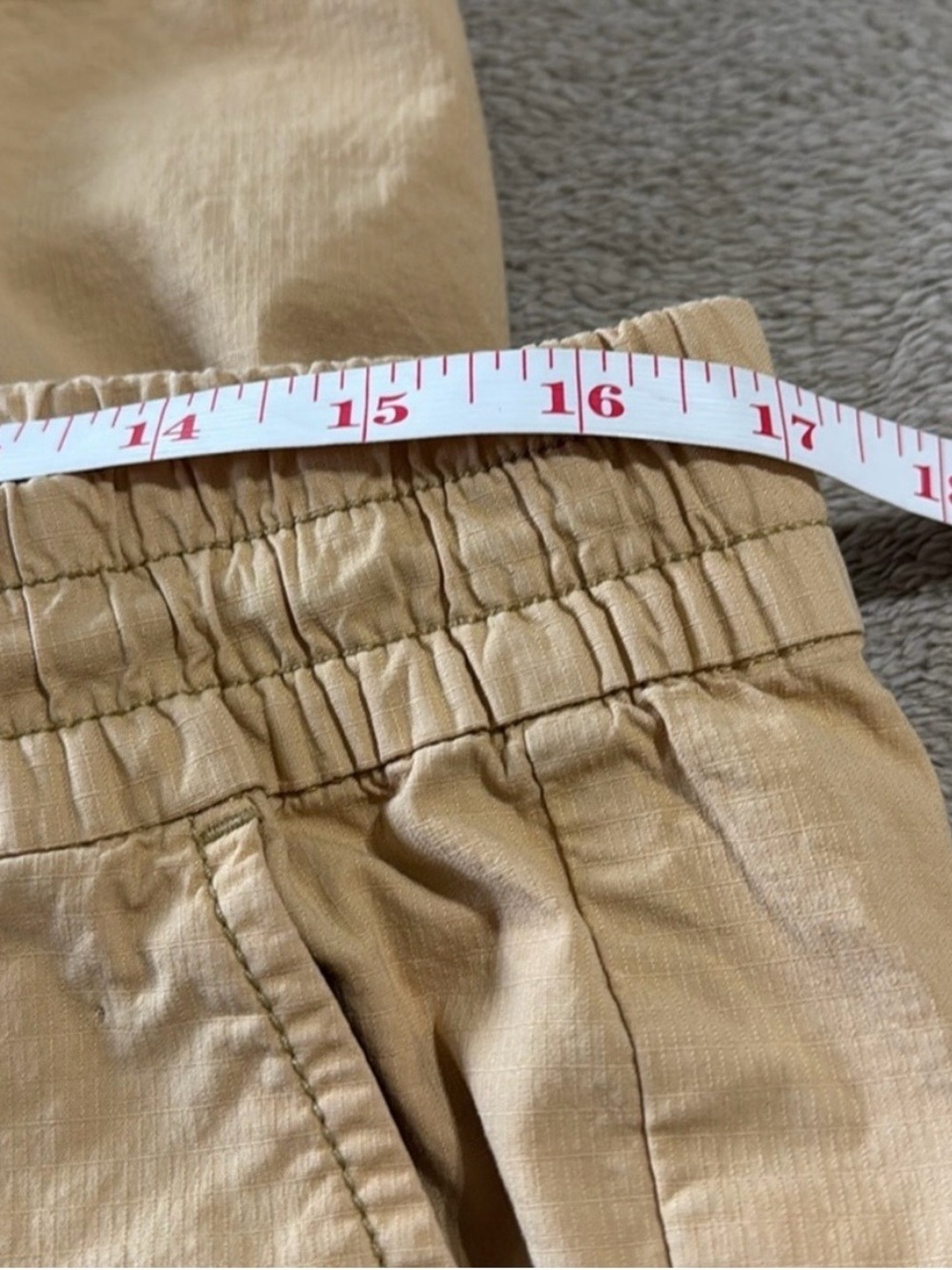 L.L. Bean Woman’s Pull on Ripstop Drawstring Khaki Ankle Pants - Picture 7 of 11